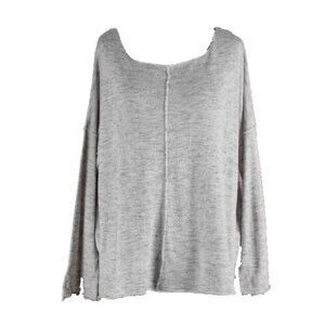 Zara Top Knit Sz S Heathered Gray Hi Lo Cotton Polyester Top